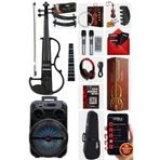 Midex RCZ-606B PAK Siyah Elektro Keman ve Şarjlı Mikrofonlu Çanta Amfi Full Set