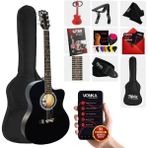 Midex RG-540BK Kesik Kasa Siyah 40 İnç Akustik Gitar Seti 4/4 Yetişkin