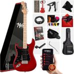 Midex RPH-31RD Solak Elektro Gitar Seti Maple Klavye Strat Kasa sss manyetik - Kırmızı