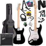 Midex RPH-31WB-25AMP Solak Elektro Gitar 25W Amfili Full Set - Siyah - Beyaz
