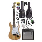 Midex Rph-320Wd-50Amp Ahşap Renk Strat Kasa Sss 50W Amfili Elektro Gitar Seti