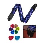 Midex Sr-11Bl-Pak Desenli Gitar Omuz Askısı Metal Capo ( 2 Pena Kutusu 6 Pena)