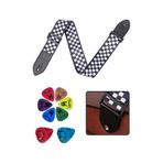 Midex Sr-11Wb-Pak Desenli Gitar Omuz Askısı Metal Capo ( 2 Pena Kutusu 6 Pena)