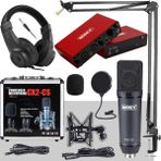 Midex Stüdyo Ekipmanları Exclusive Paket-4 Cx2 Mikrofon GLX-800 Ses Kartı Stüdyo Kayıt Seti - Siyah
