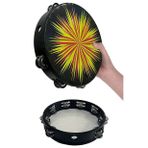 Midex TF-30BK Çift Sıra 8 Zilli Siyah Derili Tef Tamburin (25.5 cm)