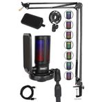 Midex V6 RGB Set USB Oyuncu ve Yayıncı Mikrofonu Condenser Stüdyo
