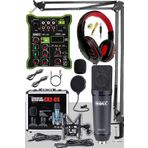 Midex Wizard Paket-1 Cx2 STÜDYO MIKROFON MDX-100 STÜDYO Kayıt Mikseri Kulaklık Ekipman Seti