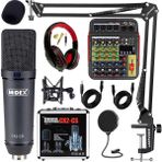 Midex Wizard Paket-2 Cx2 Stüdyo Mikrofon Mdx-04 FXU Stüdyo Kayıt Mikseri Kulaklık Ekipman Seti - Mat Siyah