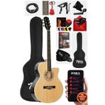 Midex XC-300NT-EQ Profesyonel Elektro Akustik Gitar 4/4 Yetişkin Üst Segment (Gigbag Çanta Tuner Capo Askı Jak Kablo Pen