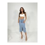 Midi Boy Açık Mavi Yırtmaçlı Denim Kot Etek 6471 NFS500201
