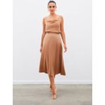 Midi Boy Saten Etek - Camel