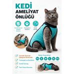 Midilla Kediler İçin Ameliyat Sonrası Kıyafet Yara Koruyucu Tulum Recovery Suit