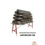 Midilli Alüminyum Gövdeli Çelik Ayaklı Teleskopik İnşaat İskelesi - 400 Kg Taşıma Kapasitesi 140x36x160cm 90-140cm