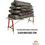 Midilli Alüminyum Gövdeli Çelik Ayaklı Teleskopik Inşaat Iskelesi Kırmızı - 400 kg Taşıma Kapasitesi 110X48X160CM