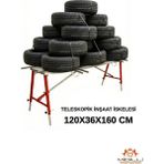 Midilli Alüminyum Gövdeli Çelik Ayaklı Teleskopik Inşaat Iskelesi Kırmızı - 400 kg Taşıma Kapasitesi 120X36X160CM