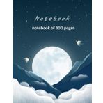 Midnight Sky Notebook – Lined Journal with Moon, Clouds, and Birds Cover | 8.5 x 11 Inches, 300 Pages: Aesthetic Writing Notebook for Journaling, ... Reflections – College Ruled, Matte Finish