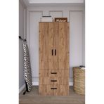 Midoser Easy Atlantik Çam 2 Kapılı 3 Çekmeceli Gardırop