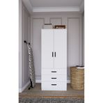Midoser Easy Mat Beyaz 2 Kapılı 3 Çekmeceli Gardırop