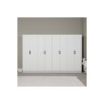 Midoser Kardelen Serisi Mat Beyaz 8 Kapaklı 10 Raflı 280 cm Elbise Dolabı