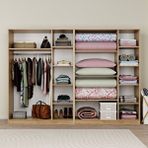 Midoser Lucas 6 Kapaklı,15 Raf Bölmeli Yüklük ve Askılıklı Geniş Elbise Dolabı-gardırop Safir Meşe 190x270 Cm