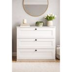 midoser Lucas Beyaz 3 Çekmeceli Şifonyer – Modern Çok Amaçlı Çekmeceli Depolama Dolabı 80x42,5x73,5cm