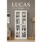 Midoser Lucas Cam Kapaklı Kitaplık Ve Çok Amaçlı Dolap ( Ayarlanabilir Raf )