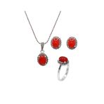 Midyat Nurtaş 201021935 Akik ve Markazit Taşlı 925 Ayar Gümüş Üçlü Set