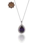 Midyat Nurtaş Gümüş Ametist Taşlı Damla Model 925 Ayar Gümüş Kadın Kolye 201024306