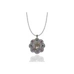 Midyat Nurtaş Gümüş Elif Vav Işlemeli Çiçek Model 925 Ayar Telkari Gümüş Kolye 201014512