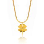 Midyat Nurtaş Gümüş İtalyan Yassı Zincirli Yonca Model Gold Kaplama Gümüş Kadın Kolye 201023822