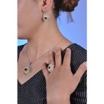 Midyat Nurtaş Gümüş Kadın Oniks Taşlı Oksitli Telkari Gümüş Üçlü Set MNG201013540