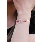 Midyat Nurtaş Gümüş Kelebek Model Rose Kaplama Gümüş Bileklik