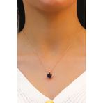 Midyat Nurtaş Gümüş Lotus Çiçeği Safir Taşlı Gümüş Kolye