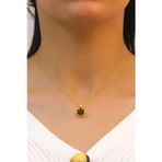 Midyat Nurtaş Gümüş Lotus Çiçeği Yeşim Taşlı Gümüş Kolye