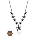 Midyat Nurtaş Gümüş Oniks Taşlı Çiçek Model Markazit Taşlı Gümüş Kadın Gerdanlık 201024303