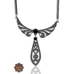 Midyat Nurtaş Gümüş Oniks Taşlı Melek Kanat Model Markazit Taşlı Gümüş Kadın Gerdanlık 201024266