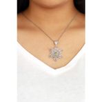 Midyat Nurtaş Gümüş Peridot Taşlı Lotus Çiçeği Telkari Gümüş Kolye