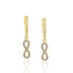 Midyat Nurtaş Gümüş Sonsuzluk Model Zirkon Taşlı Gold Kaplama Gümüş Küpe 201022740