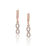 Midyat Nurtaş Gümüş Sonsuzluk Model Zirkon Taşlı Rose Kaplama Gümüş Küpe 201022761