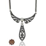 Midyat Nurtaş Gümüş Taşlı Melek Kanat Model Markazit Taşlı Gümüş Kadın Gerdanlık 201024267