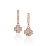 Midyat Nurtaş Gümüş Yonca Model Zirkon Taşlı Rose Kaplama Gümüş Küpe 201022760