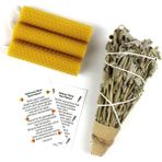 Mie Box Arınma ve Enerji Başlangıç Seti ( Adaçayı Tütsü ve 3 Organik Balmumu Mum ) - Kahverengi - 1 Adet