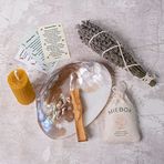 miebox make it easier Macabeli Enerji ve Arınma Seti (İncili Sedef Deniz KabuğuTütsülük + Palo Santo Tütsü + Balmumu Mum + Lavanta Tütsü Demeti + Kese Tuz) (Lavanta Seti)