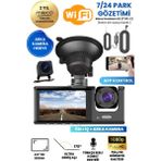 Mieco 1s Wifi / App /1080P / Fhd/ 170° Ultra Geniş Açı/gece Görüş/ G-Sensörü 3 Kameralı Araç Kamerası (2026)