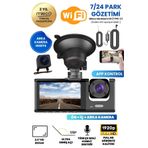 Mieco 1s Wifi / App /1920p Fhd/ 170° Ultra Geniş Açı/gece Görüş/ G-sensörü 3 Kameralı Araç Kamerası(2025)