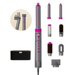 Mieco Aria 8 In 1 Iyon Özellikli Saç Kurutma Ve Şekillendirme Seti - Saça Zarar Vermez, Isı Kontrollü, 8 Başlıklı, 2 kademeli ısı 3 kademeli hız ayarı, Ultra Hafif, Çanta Hediyeli - Gray Pink