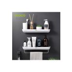 Miecoco Duvara Yapışkanlı (İKİLİ) Banyo Ve Mutfak Düzenleme Rafı Set Siyah Beyaz