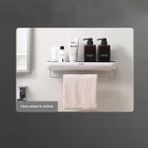 Miecoco Ecoco Gri Duvara Yapışkanlı Banyo ve Mutfak Düzenleme Rafı Havlu Askılıklı Dayanıklı Plastik - Beyaz - Gri