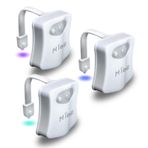 MIEFL Tuvalet Işığı Hareket Sensörü Aktif 16 Renk Değişimi, 3'lü Paket LED Klozet Işığı Glow Bowl İçinde, Banyo için Akıllı Disko Lazımlık Gece Lambası, Erkek Kız Erkek Kadın için Havalı Komik İdeal
