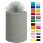 Miegecha Tül Rulolar 15,24 cm x 100 Yard (91,44 m) Tül Rulo Makara Kumaş Kendin Yap Tütü Etekler Düğün Bebek Partisi El Sanatları Süslemeleri Parti Malzemeleri (Gümüş)